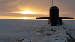 Snow ice submarine North Pole Russian Navy SLBM 667 BDRM