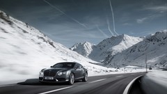 Snow Mountains cars Bentley roads vehicles bentley continental 