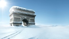 Snow Paris France advertisement artwork fantasy art fred