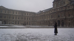 Snow Paris France Louvre high courtyard Resolution