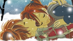 Snow sleeping cuddling