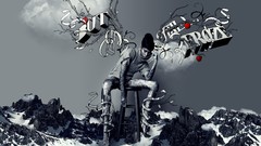 Snow Typography sitting Desktopography