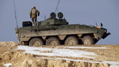 Snow War soldiers patrol tanks NATO Afghanistan apc Polish 