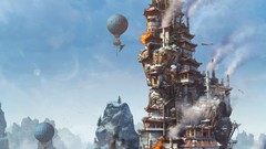 Snow water Mountains tower Bridges steam air balloons mage 