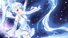 Snow wings anime girls hatsune miku vocaloid yuki miku Vocaloid 