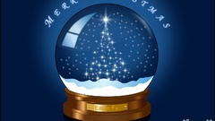 Snow winter blue Christmas snow globe
