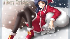 Snow winter Christmas Bags houses long hair brunettes santa 