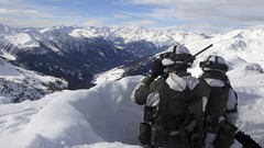 Snow winter Mountains ice Army Austria soldiers binoculars 
