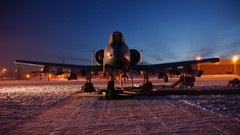 Snow winter night Aircraft military jets bombs warthog a-10 