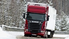 Snow winter Scania trucks