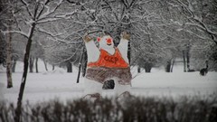 Snow winter USSR snowman communism photo shoot