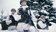 Snow winter War cold white ice Guns Army soldiers Norway 