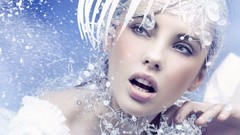 Snow winter woman crystals faces models Ice Queen