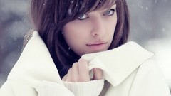 Snow woman Actress long hair blue eyes brunettes auburn hair