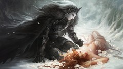Snow woman artwork Hades Persephone