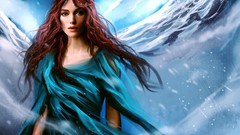 Snow woman paintings King Arthur drawings digital art fantasy 