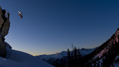Snowboard cliff jump telluride