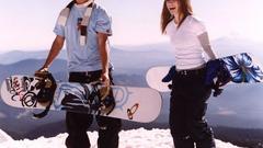 Snowboarding woman Avril Lavigne