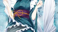 Snowflakes Plants dress mermaids blush blue hair anime girls 