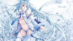 Snowflakes snow winter blue text white ice crystals tie navel 