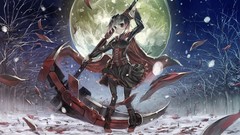 Snowflakes Trees snow winter night moon weapons cross 