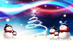 Snowmen tree cold snow