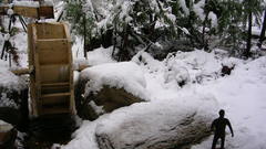Snowy waterwheel high