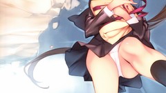 Socks looking down schoolgirls bows skirts sweat blush long 