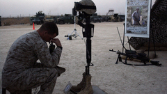 Soldier praying