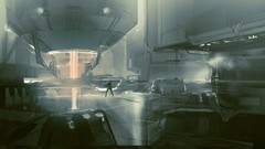 Soldiers buildings microsoft science fiction halo concept art 