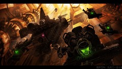 Soldiers cityscapes futuristic weapons