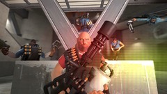 Soldiers colors team fortress 2 heavy scout minigun battles 
