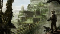 Soldiers digital art outpost