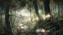 Soldiers forests battles artwork