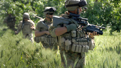 Soldiers gloves military red