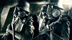 Soldiers Iron Sky gas masks Nazi movie stills