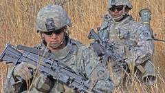 Soldiers military tall grass