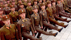 Soldiers north korea parade
