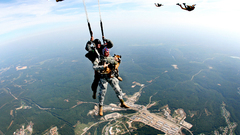 Soldiers parachuting