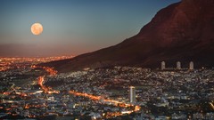 South Africa full moon cityscapes cape town