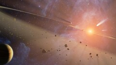 Space asteroid planet comet space art digital art