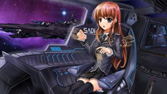 Space brown anime girls uniforms thigh highs Lita