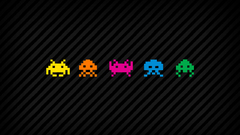 Space Invaders rainbows pixel