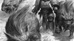 Space Marines monochrome concept