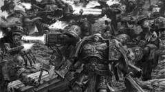 Space Marines monochrome concept