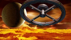 Space planet craters lava Venus