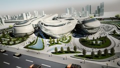 Space race Museum architecture concept art artwork conception