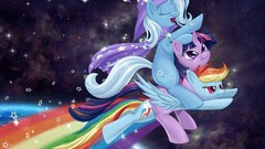 Space riding wizard rainbow dash twilight sparkle trixie