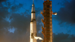 Space ship Saturn rocket Start