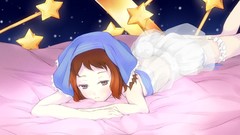 Space Stars Anime brown beds anime girls brunettes short hair 